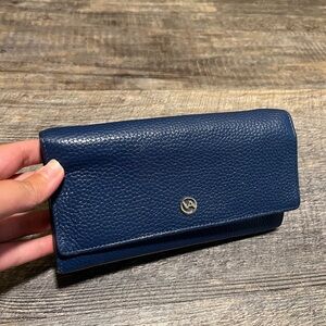 Valentina blue leather wallet made in Italy